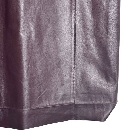 Brooks Brothers Leather Pencil Skirt Women’s Size 0 Burgundy Genuine Lined - Picture 6 of 16